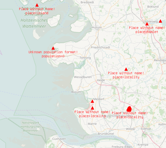 Places View of OpenStreetMap Inspector